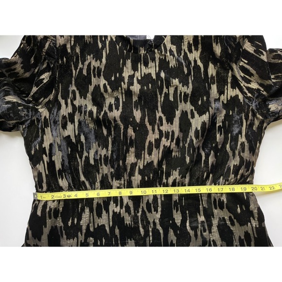 Tuckernuck Pomander Place Black Velvet Gold Metallic Burnout Midi Dress 14 Party - Picture 11 of 12